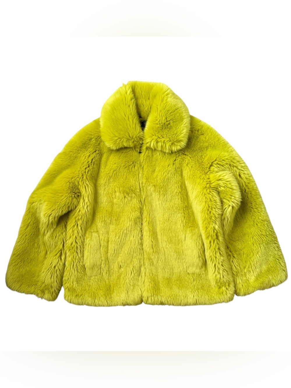 Goldberg Luxury Sports Faux Fur Zip Front Coat With Pockets